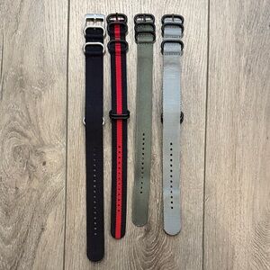 Set of Four Adjustable Nylon Watch Straps